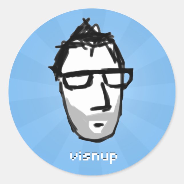 visnu pegatina (azul) (Anverso)