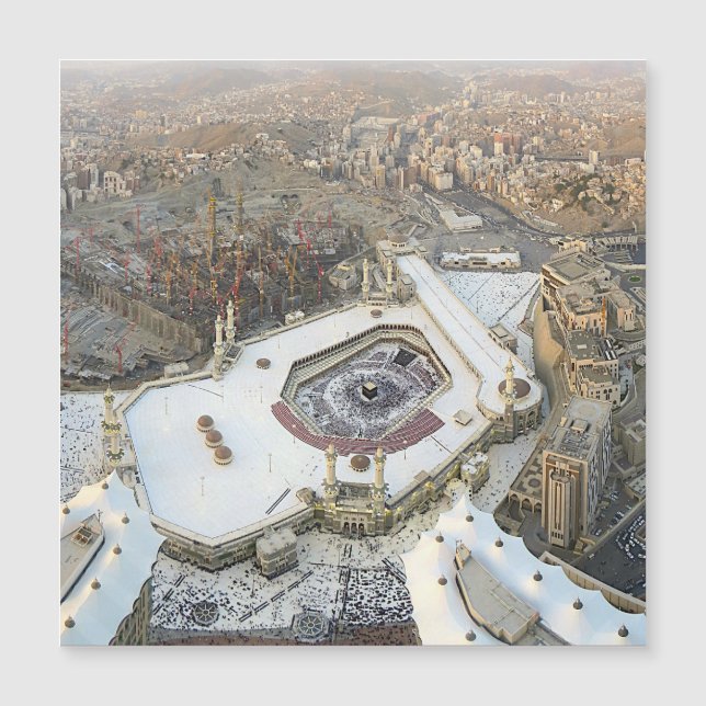 Vista aérea de Kaaba, Masjid al-Haram y La Meca (Anverso)