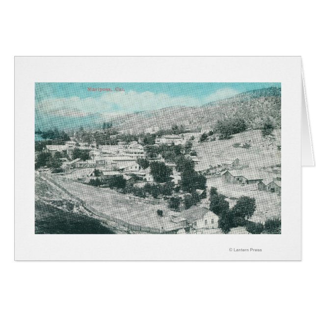 Vista aérea de la ciudad de Mariposa, CA (Anverso (Horizontal))