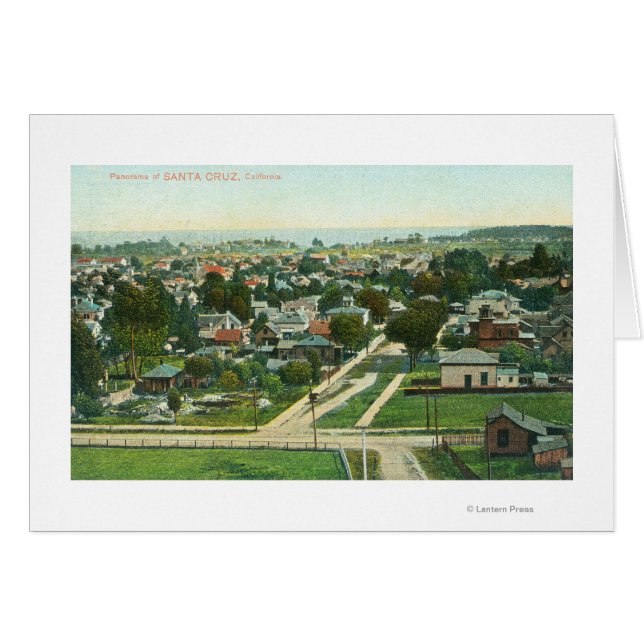 Vista aérea de la ciudad de Santa Cruz, CA (Anverso (Horizontal))