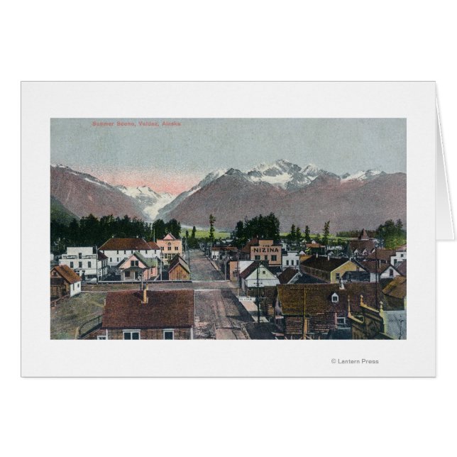 Vista aérea de la ciudad de Valdez, AK (Anverso (Horizontal))