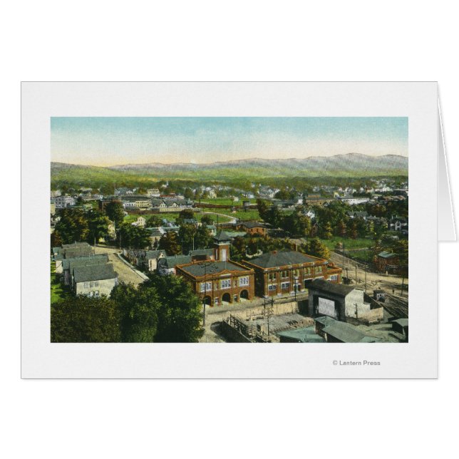 Vista aérea de la ciudad, la estación de bomberos  (Anverso (Horizontal))