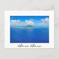 Vista aérea de la postal blanca Bora Bora