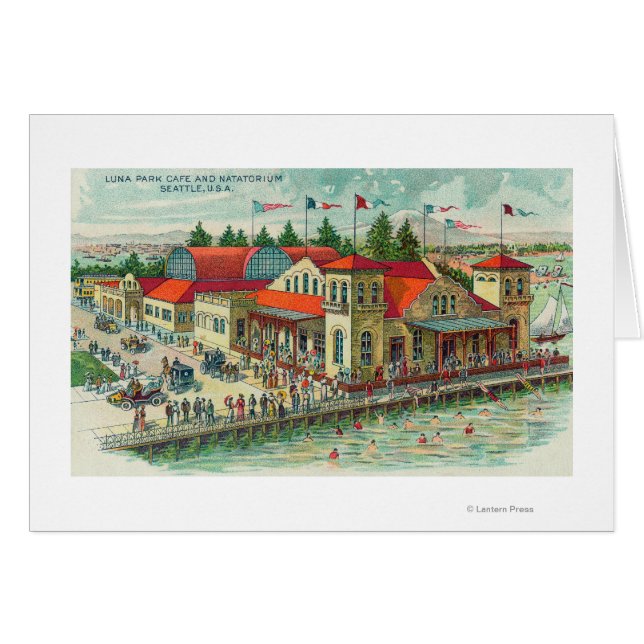 Vista aérea de Luna Park Caf � y Natatorium (Anverso (Horizontal))