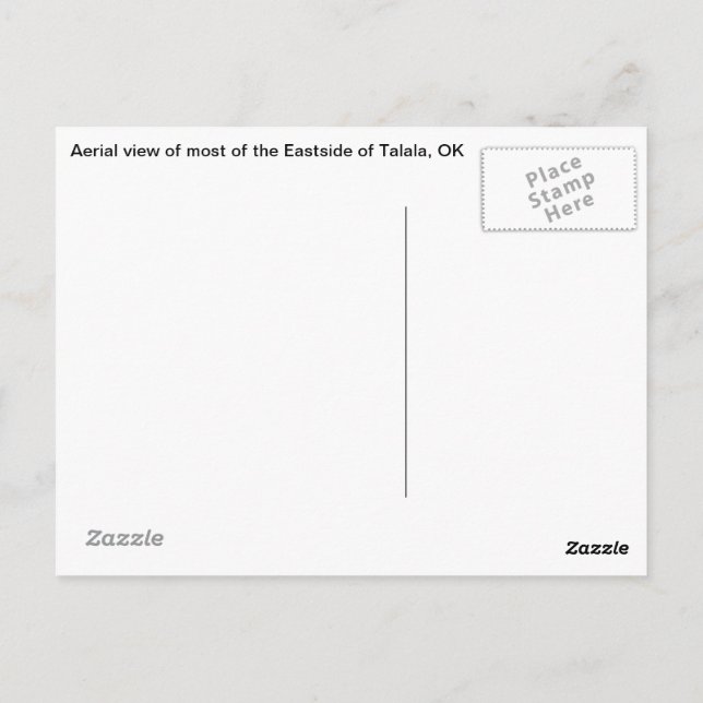 Vista aérea de Talala, tarjeta postal OK (Reverso)