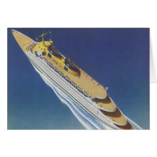Vista aérea de un crucero vintage en el océano