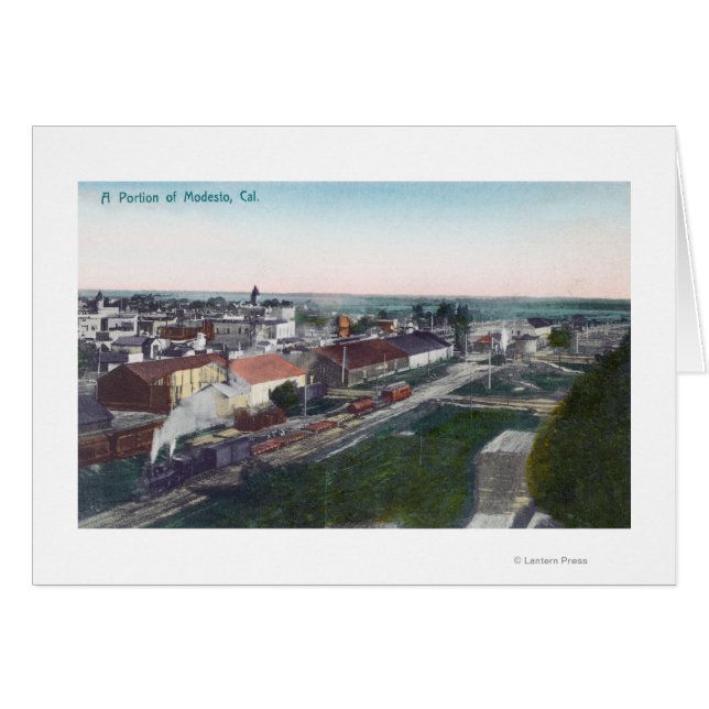 Vista aérea de una parte de CityModesto, CA (Anverso (Horizontal))
