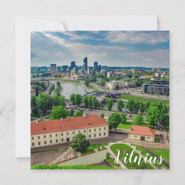 Vista aérea de Vilnius, Lituania Card (Anverso)
