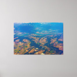 Vista aérea del arte de lienzos en el terreno plat