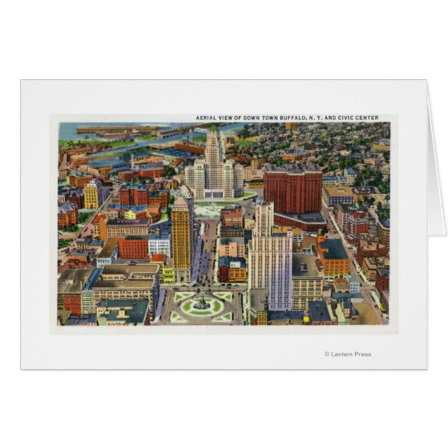 Vista aérea del centro de la ciudad y el centro cí (Anverso (Horizontal))