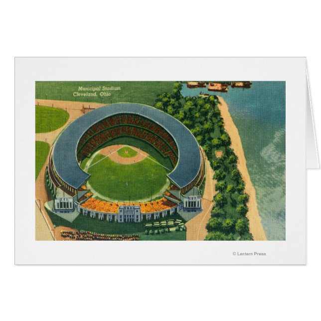 Vista aérea del estadio municipal de Cleveland, OH (Anverso (Horizontal))