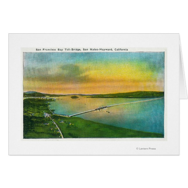 Vista aérea del puente de la bahía a Hayward, CA (Anverso (Horizontal))