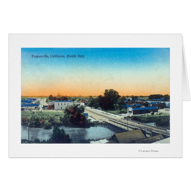Vista aérea del sur de TownPorterville, CA (Anverso (Horizontal))