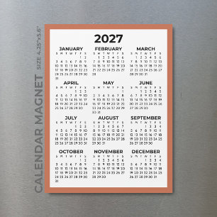 Vista de año completo Calendario imán Terracota 20