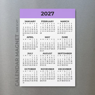 Vista de año completo Calendario magnético de lava