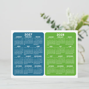 Vista de calendario de 2 años - 2027 2028 azul ver