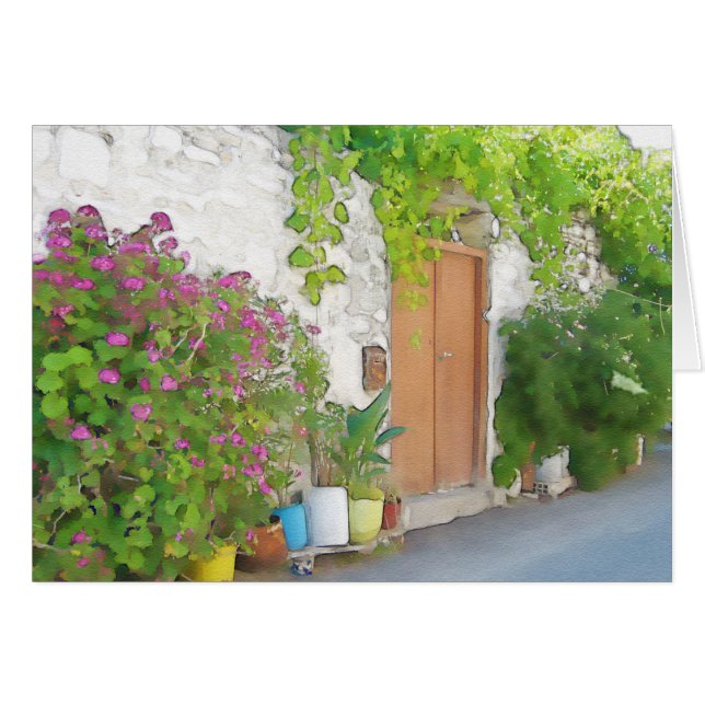 Vista de calle acuarela (Anverso (Horizontal))