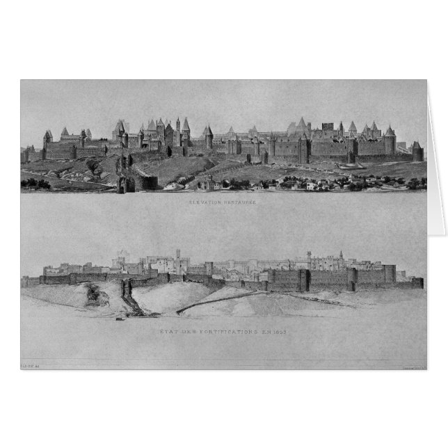 Vista de Carcasona del lado oeste (Anverso (Horizontal))