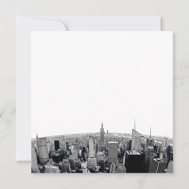 Vista de Fisheye de NYC Skyline Etched (Anverso)