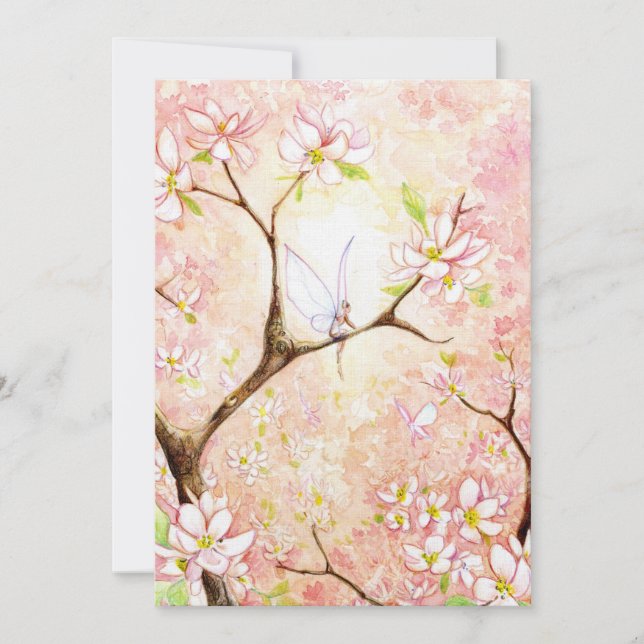 Vista de flor de melocotón Invitación sencilla (Anverso)