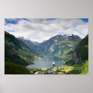 Vista de Geirangerfjord en impresión poster de Nor