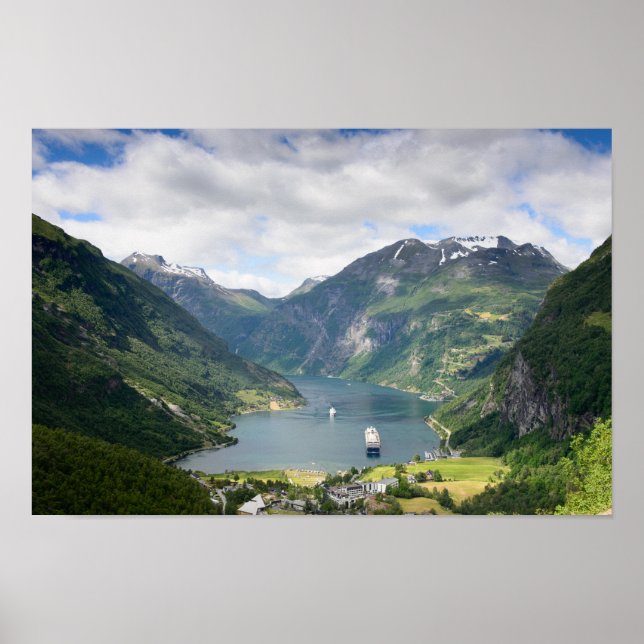 Vista de Geirangerfjord en impresión poster de Nor (Frente)