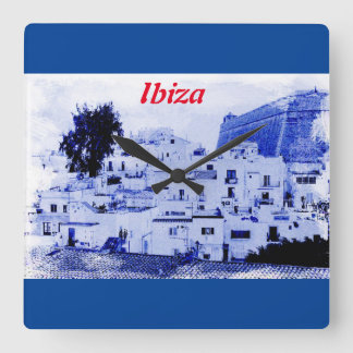 Vista de Ibiza antigua en reloj de pared