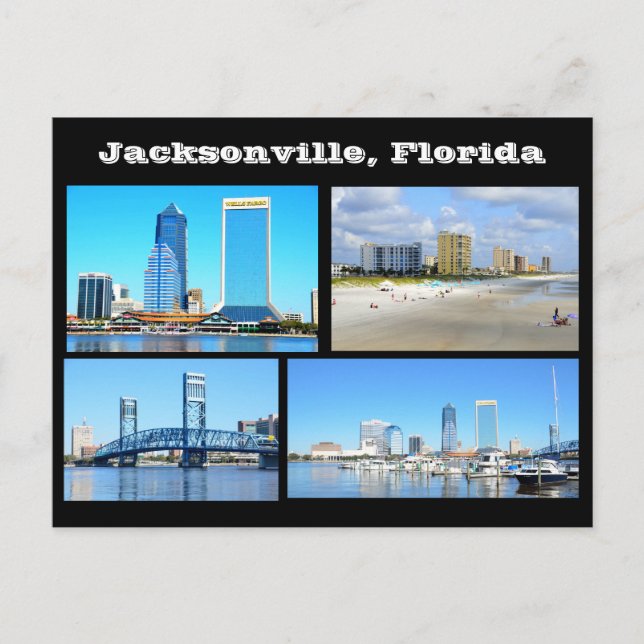 Vista de Jacksonville Postal de Florida (Anverso)