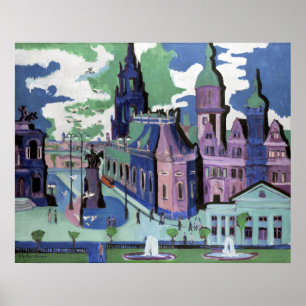 Vista de Kirchner de Dresden Schlossplatz Arte Fin