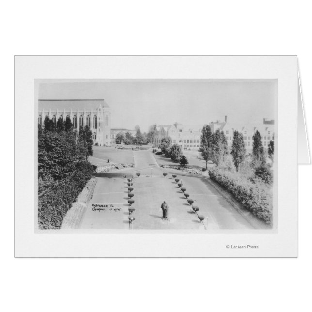 Vista de la entrada al campus de la Universidad de (Anverso (Horizontal))