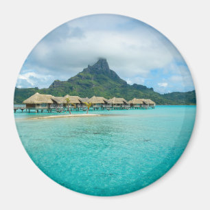 Vista de la isla de Bora Bora imán redonda