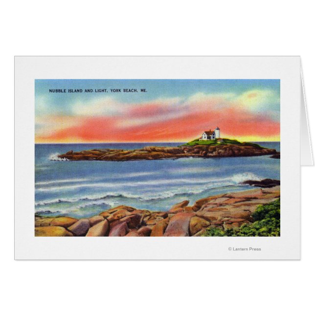 Vista de la isla Nubble y el faro (Anverso (Horizontal))