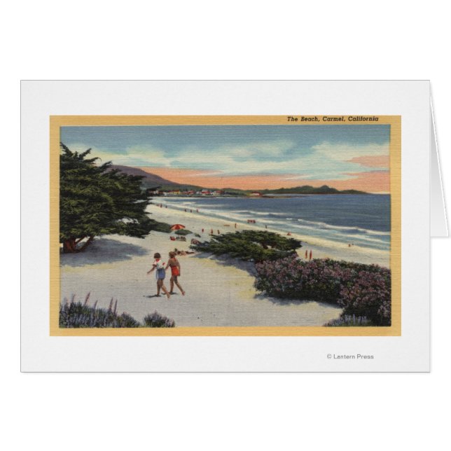 Vista de la playa, Sunbathers Walking (Anverso (Horizontal))