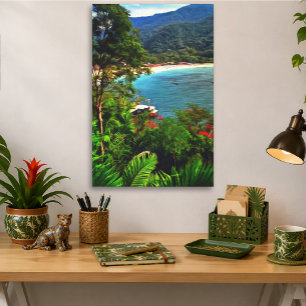 Vista de la playa tropical Yelapa México 0828 Arte