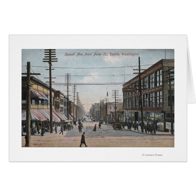 Vista de la segunda avenida desde Pike Street (Anverso (Horizontal))