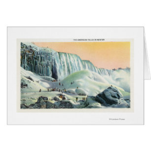 Vista de las cataratas norteamericanas en invierno