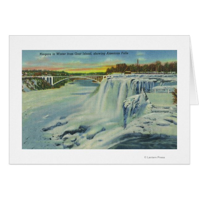 Vista de las cataratas norteamericanas en invierno (Anverso (Horizontal))