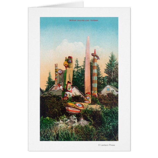 Vista de las tumbas y los Totempoles indios (Frente)