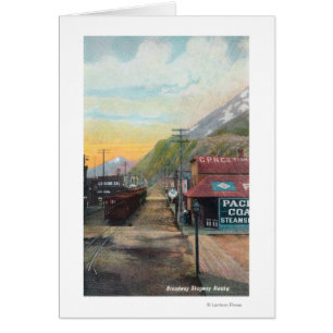 Vista de los autobuses de Broadway y Railroad Skag