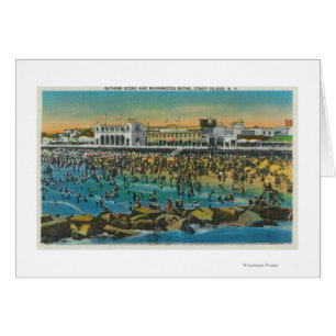 Vista de los bañistas en los baños de Washington