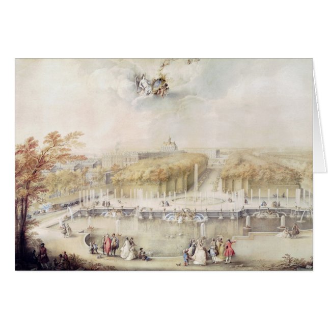 Vista de los jardines y del castillo francés de (Anverso (Horizontal))