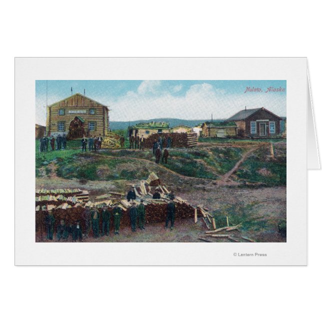 Vista de los pueblos alrededor de Cut WoodNulato,  (Anverso (Horizontal))