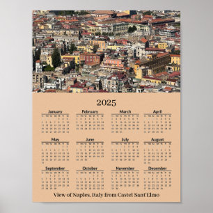 Vista de Nápoles, Italia 2026 Póster de calendario
