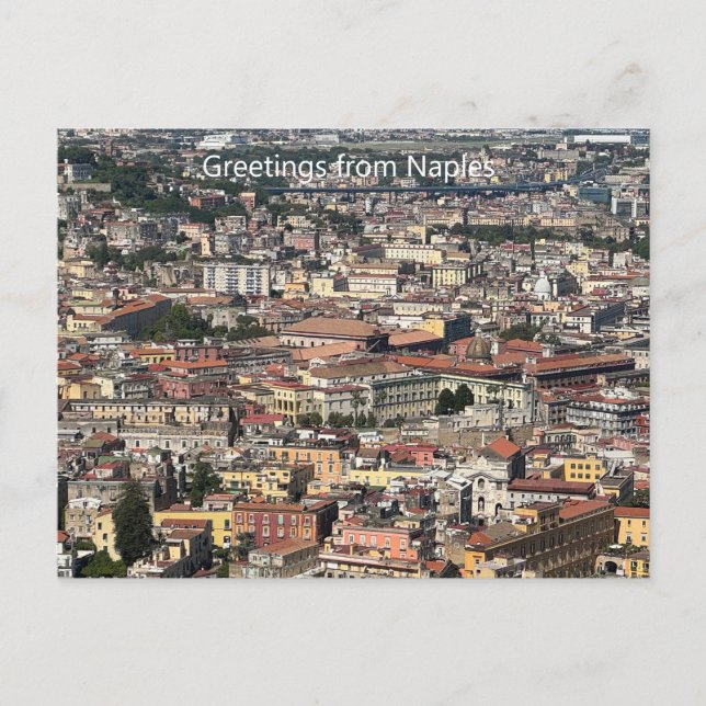 Vista de Nápoles, postal italiana (Anverso)