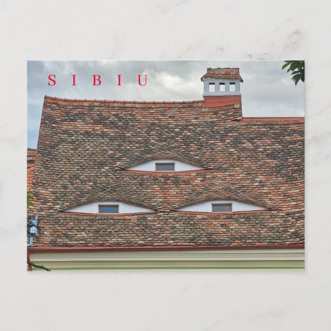 Vista de ojos de Sibiu vista postal (Anverso)