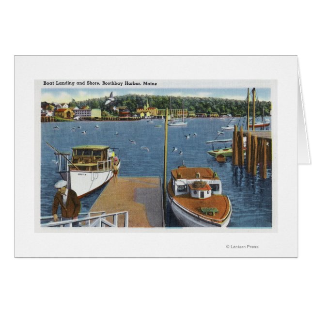 Vista de un aterrizaje de barcos y la costa (Anverso (Horizontal))