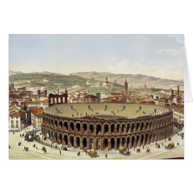 Vista del Amphitheatre romano, Verona, b grabado (Anverso (Horizontal))