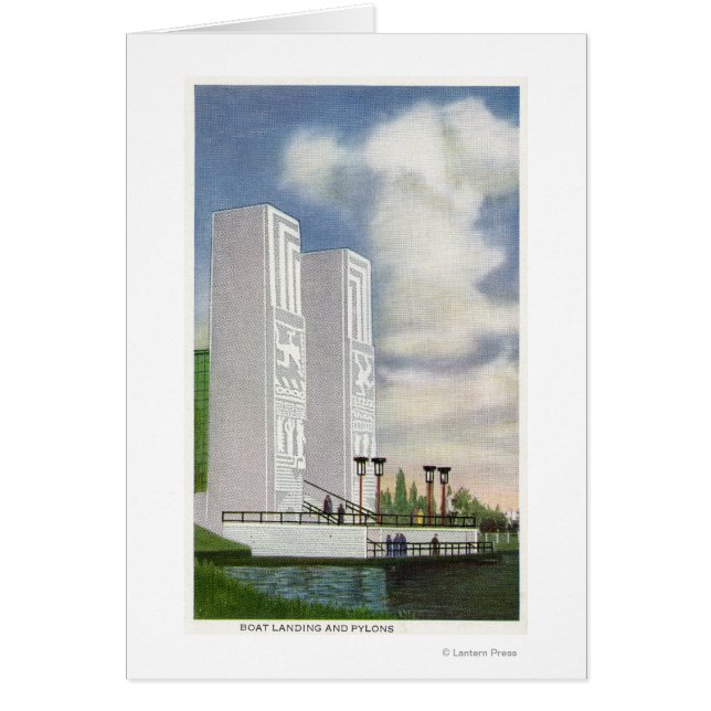 Vista del aterrizaje de barcos y pilones (Frente)