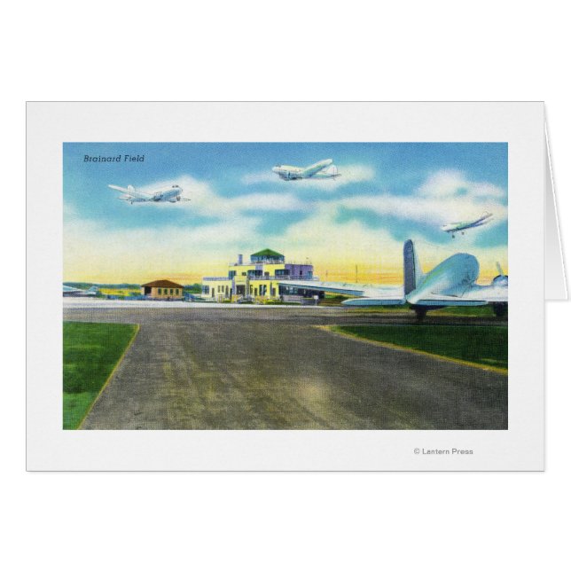 Vista del Campo Brainard, aterrizaje de aviones y (Anverso (Horizontal))