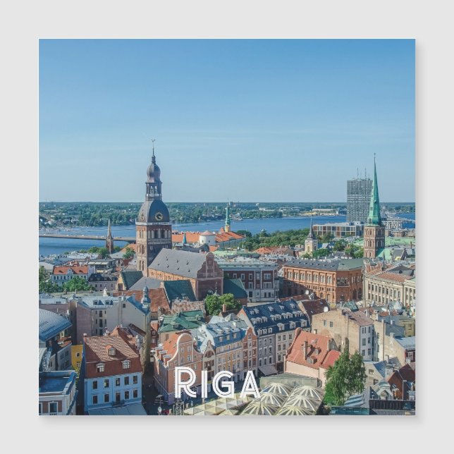 Vista del centro de la ciudad de Riga desde arriba (Anverso)